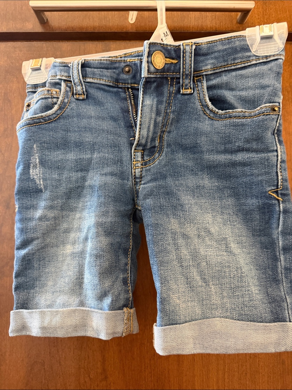 Cat & Jack Light Blue Denim Roll-Cuff Kids Shorts